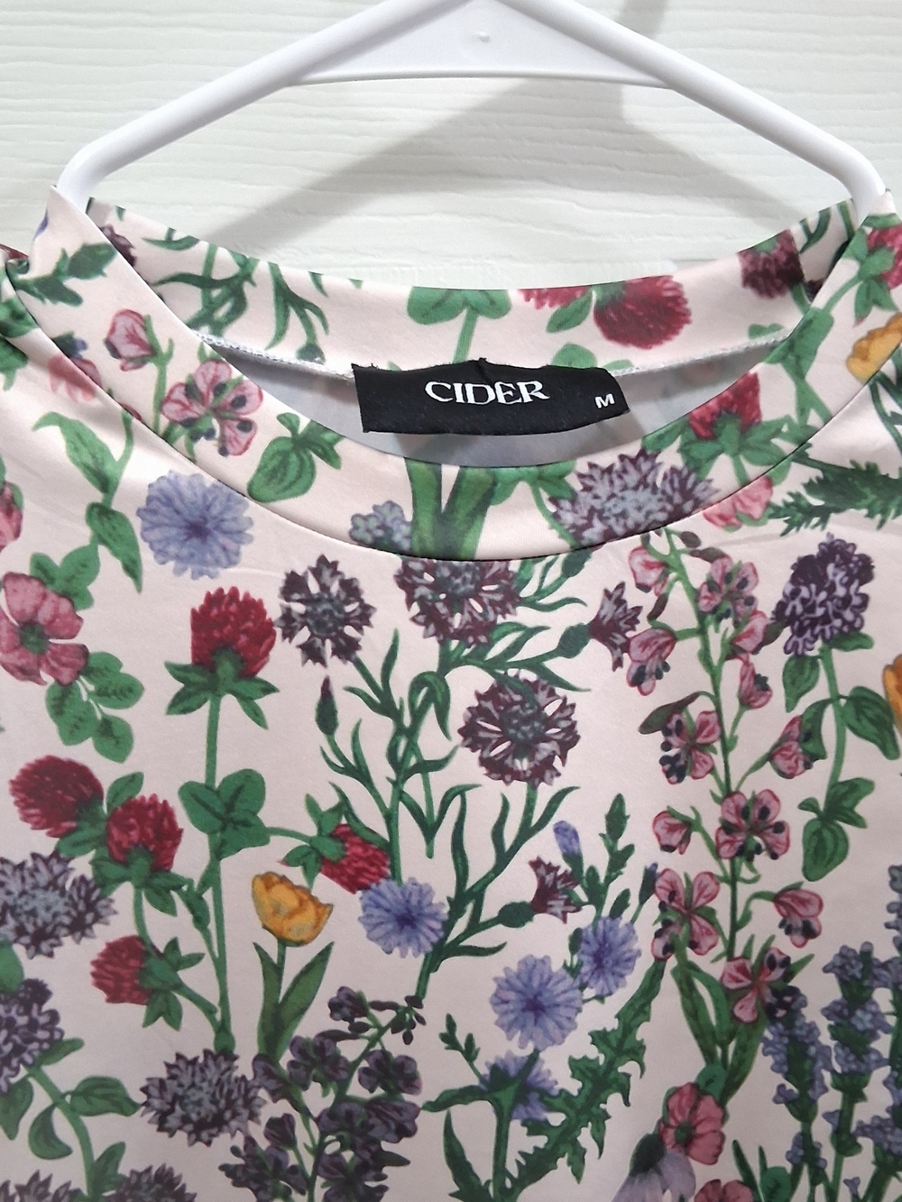 Cider Long Sleeve Floral Crop Top Colorful Botanical Print Sz M - Picture 6 of 6
